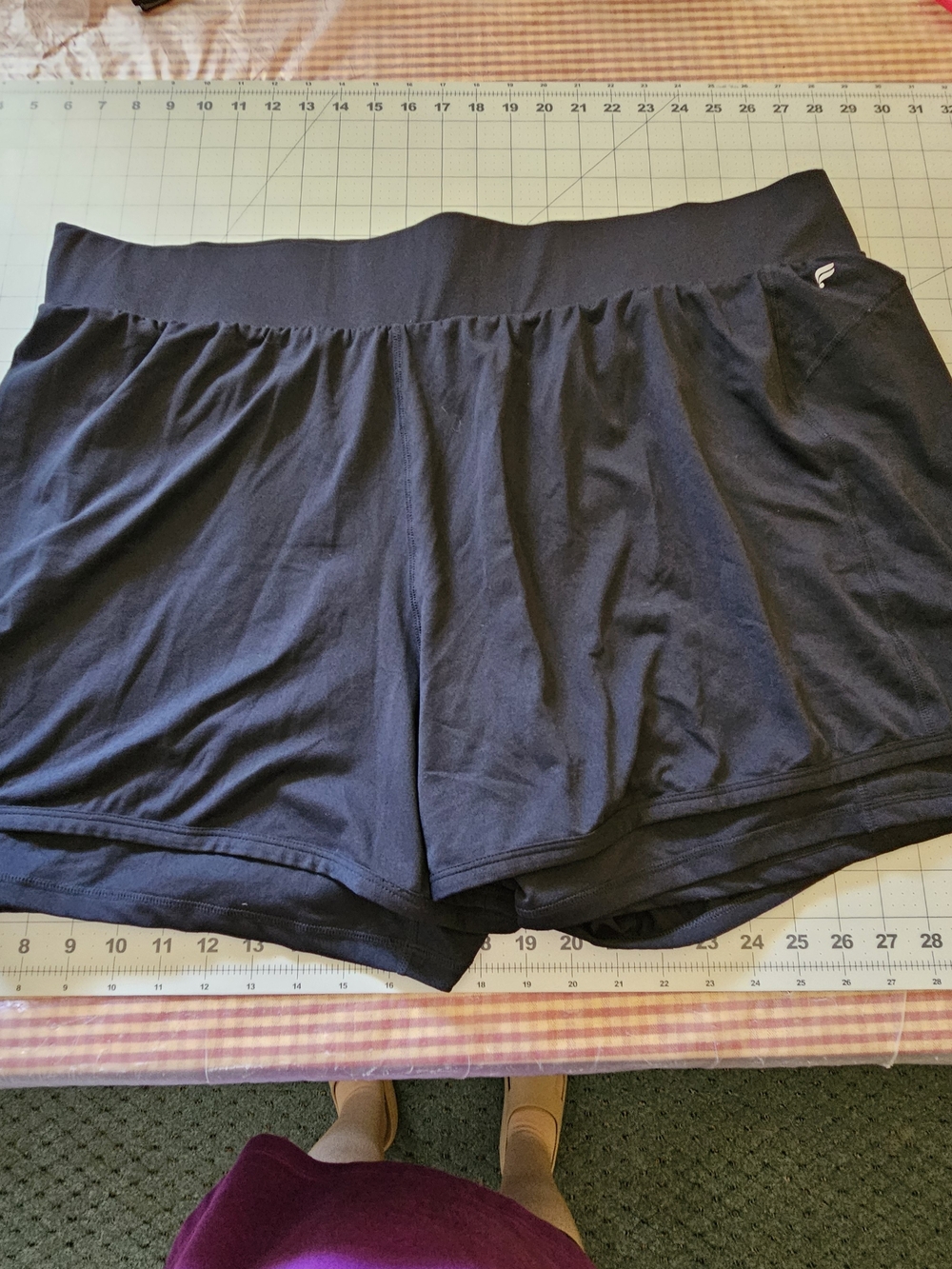 Fabletics Black Wide-Waist Athletic Sport Shorts